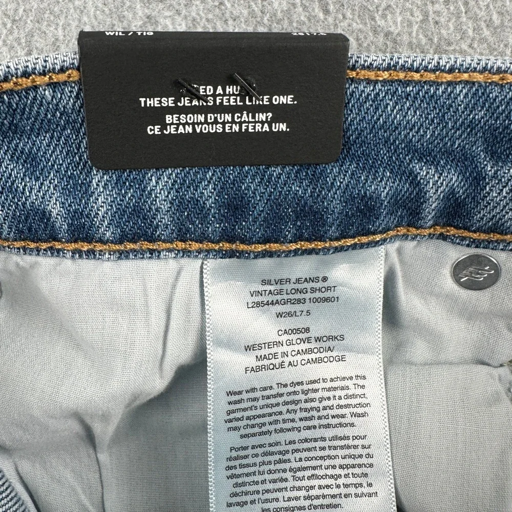 NEW Silver Jeans‎ Shorts Denim Women 26 Blue Vintage Long Short High Rise NWT